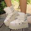 Fashion Fashion New Round Head Sexy Thick-soled Non-slip Casual Snow Boots Winter Lace-up Elegant Comfortable Walking Boots for Women