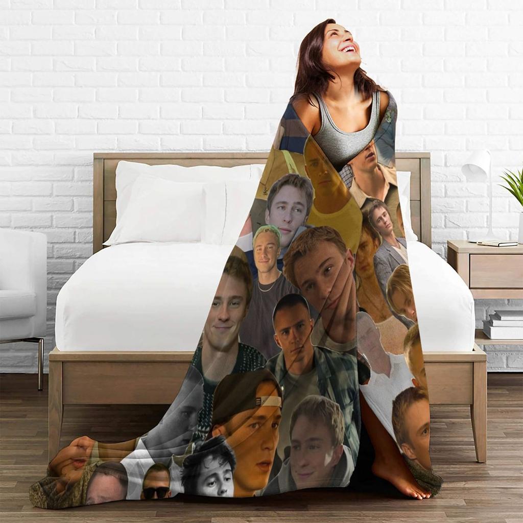 Drew Starkey Fotokoláž Deku Teplá Měkká Plyšová Deku na Pohovku Křeslo Pohovku Postel Dekorativní Flanelová Přikrývka Potah na Postel