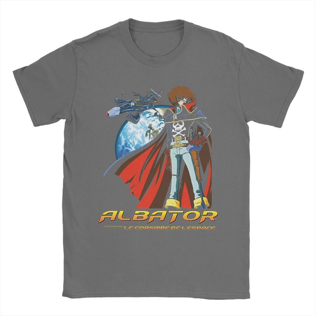 Harajuku T-Shirt Summer Anime Captain Harlock Trending T Shirts  100% Cotton Tee Shirt for Men Awesome Printed Short Sleeve Tops