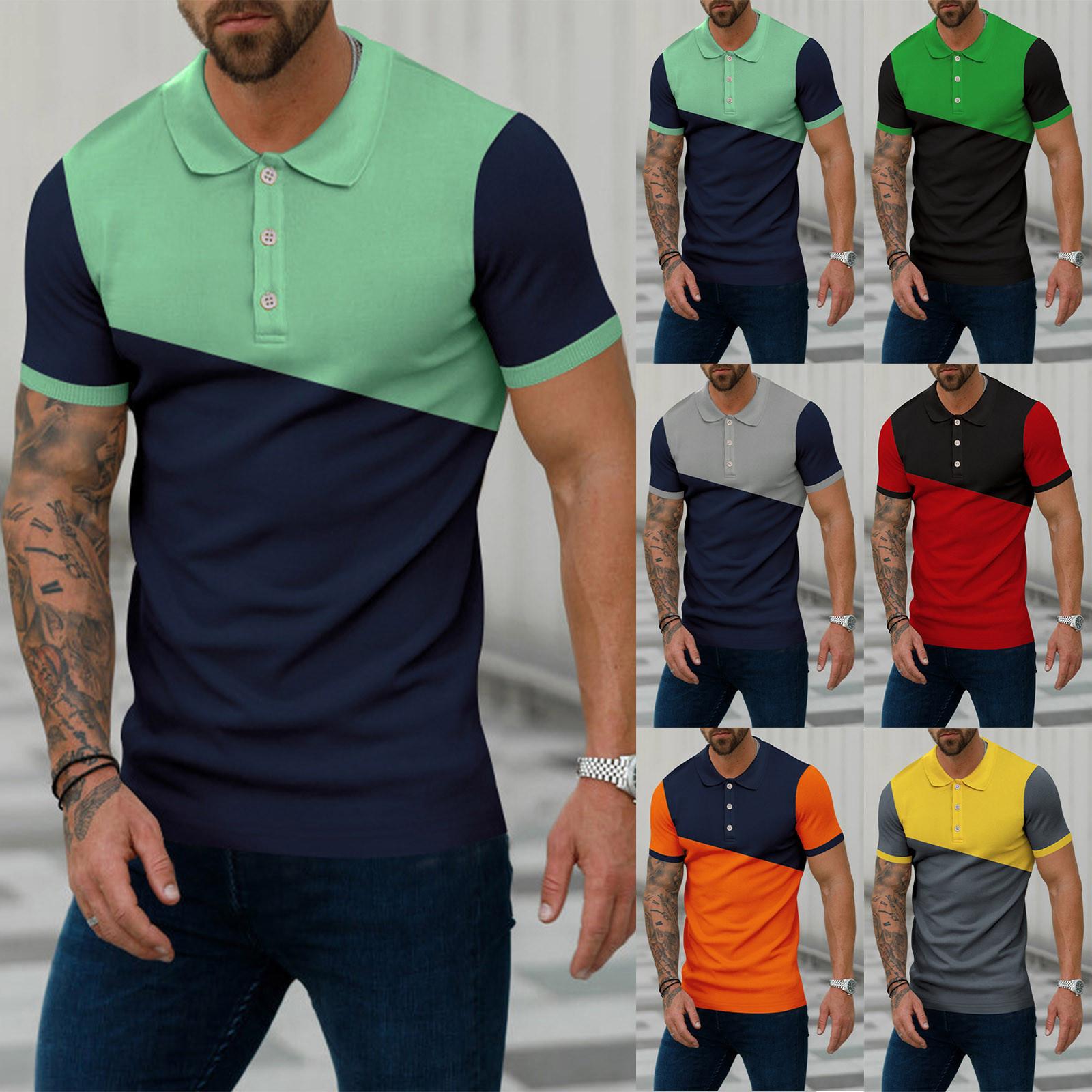 

Мужская рубашка Рубашка для гольфа Ретро Цветовой контраст На открытом воздухе Уличный с короткими рукавами С принтом Одежда Модельер Повседневный Дышащий