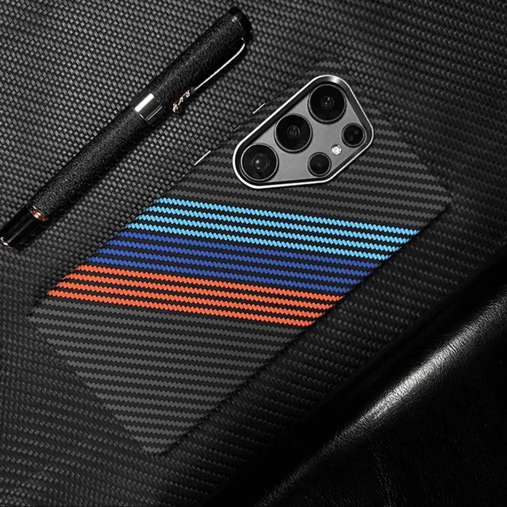 Kevlar carbon fiber pattern magnetic phone case for Samsung s25ultra ultra-thin S24 protective case PC hard case