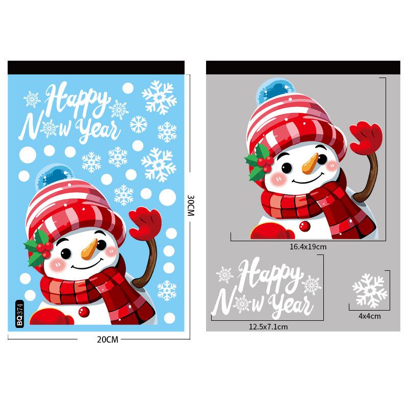 2025 Santa Claus Reindeer Window Glass Stickers Snowman Snowflake Electrostatic Wall Sticker Merry Christmas Decoration for Home