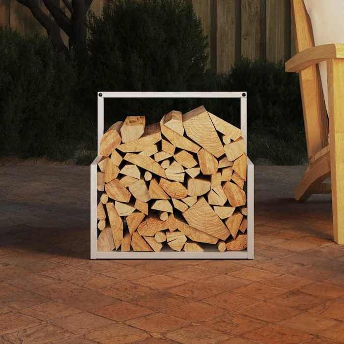 VidaXL Firewood Rack White 40x40x40 Cm 864272