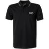 EA7 Logo Emblemat Bluza Komfortowa Koszulka Polo z Krótkim Rękawem Męska Czarna 8NPF16-PJVUZ-1200