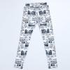 Gradient Four-needle Six-line Digital Printing Newspaper Yoga Tight Nine Pants Women