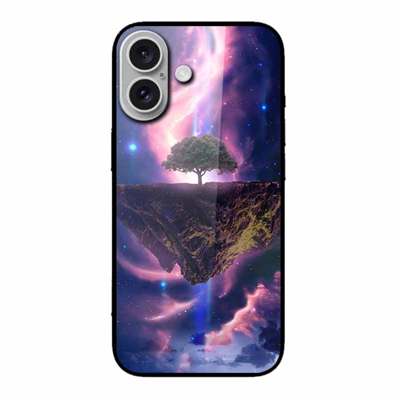 Glass Case For iphone 16 Plus 16Plus Coque Tempered Glass Hard Back Cover For iphone 16 Plus Phone Case Soft TPU Black Bumper