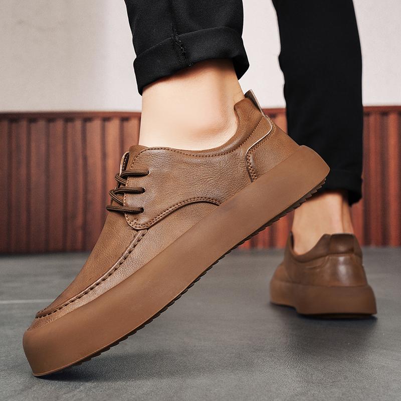 Genuine Leather Sneakers Men's Shoes Outdoor Casual Hiking Shoes Soft Soled Anti-skid Comfortable Shoes Men Zapatillas Hombre