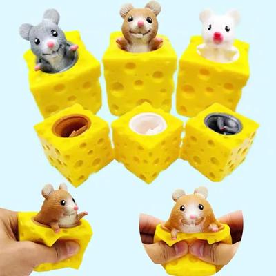 Mouse Squishy Toy Cheese Stress Ball Squishy Rat Squeeze Cheese Fidgets Squishy Mi Toy Stress Novelty Toy for People Best GIft