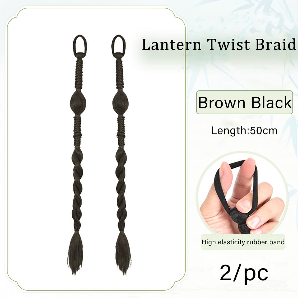 

Синтетический новый китайский фонарик двойная коса в стиле невесты двойной хвостик бокс коса пончик пончик