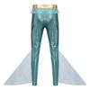 Men's Fishscale Print Leggings - Shiny Mermaid Pants with Elastic Waist for Halloween & Sea King Cosplay