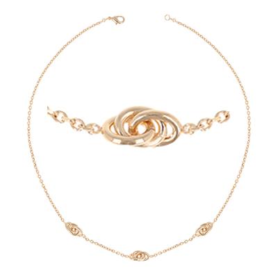 [R4023] - Gold Plated 'Forçat Double Antillais' Necklace - 13x7 Mm