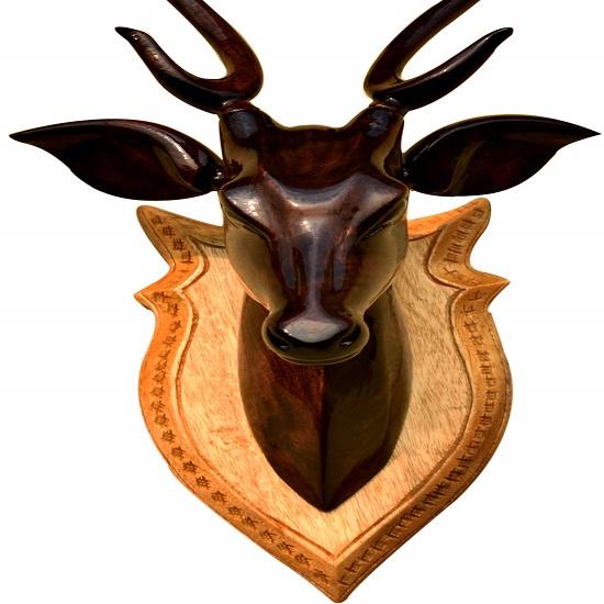 DEER HEAD 50cm wall décor wooden handicraft showpieces products Make your home and office, attractive and different