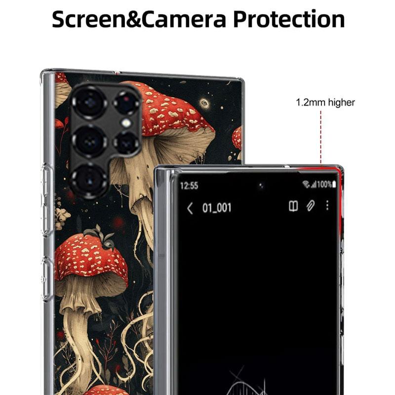 Colorful Mushroom Cases Phone Case for Samsung Galaxy S26 Ultra S25 Edge S24 S23 FE S21 Plus S20 S22 S10 Cover TPU Capa Shell Sh