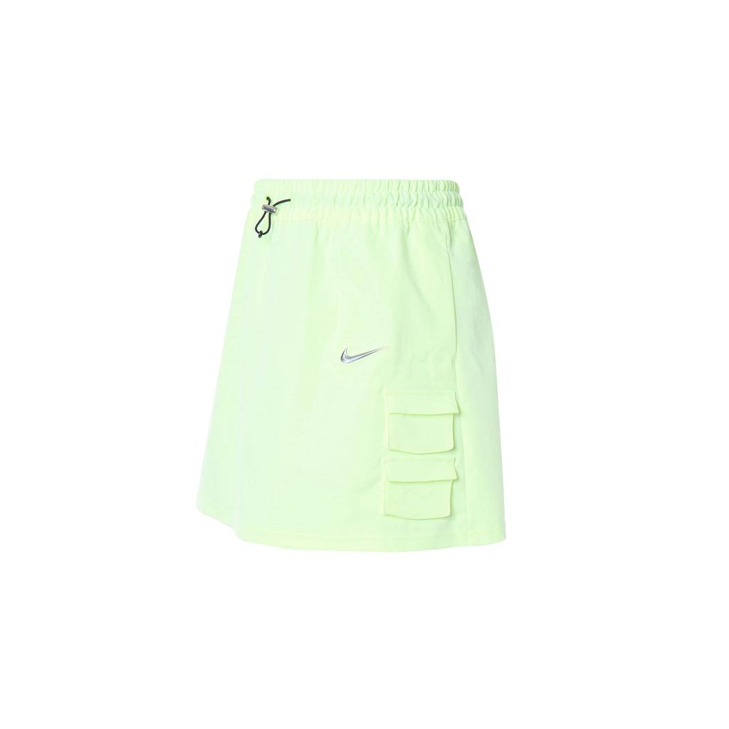 Nike Solid Color Logo Pocket Straight Short Skirt Women Bottoms Light-Yellow-Green CZ8908-701