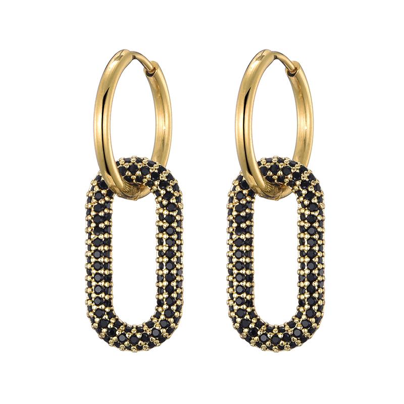 Classic Stainless Steel Ear Buckle For Women Trendy Gold Silver Color Big Oval Rectangle Hoop Huggie Punk Hip Hop Jewelry Gift
