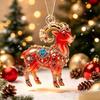1Pcs Auspicious Red Gold Design 2D Acrylic Chinese Zodiac Goat Hanging Ornament For Spring Festival New Year Home Decoration
