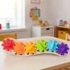 Colorful Wooden Caterpillar Climbing Frame - Busy Board and DIY Accessories for Kindergarten.