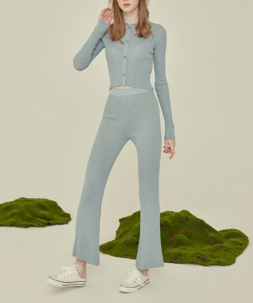 Kkuape Knit Bootcut Pants_Windy Blue