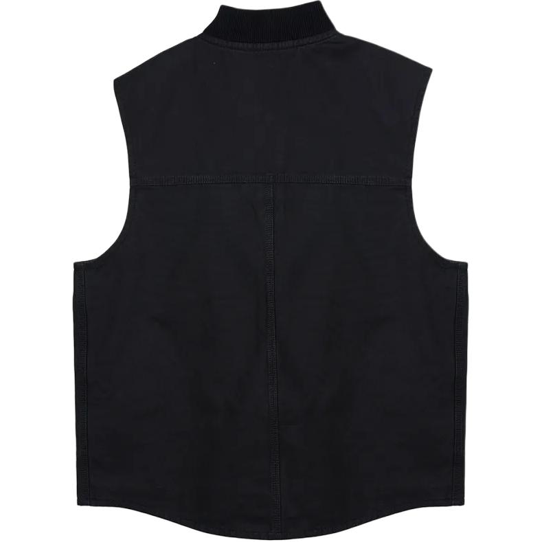 Coach Solid Color Zip Closure Vest Men Tops Black CW693-BLK