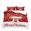 Red Christmas Hat Elk Three-Piece Quilt Cover 3D Digital Printing Bedding Set Bed Cover