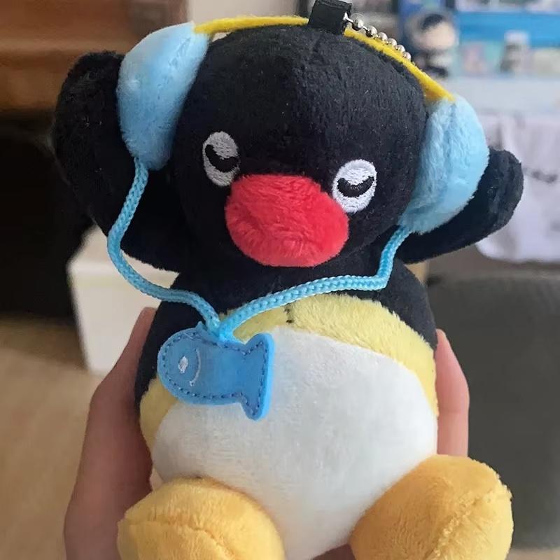 Pinguin Plüsch Schlüsselanhänger Spielzeug Niedliche Kopfhörer Tragende Stoffpuppe Lustige Cartoon Tasche Anhänger Rucksack Geldbörse Dekor Überraschungsgeschenk