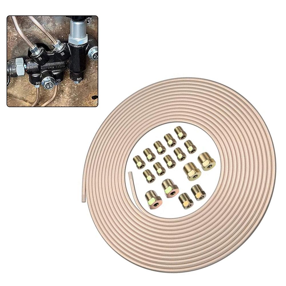3/16-Inch Brake Hose with 300 Inches Length and Full Set of 16 Nuts and Connectors Engineered for Vehicle Brake Repair