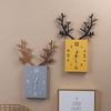 Nordic Minimalist Creative Antlers Wooden Clocks Home Living Room Room Wall Decoration Square Wall C
