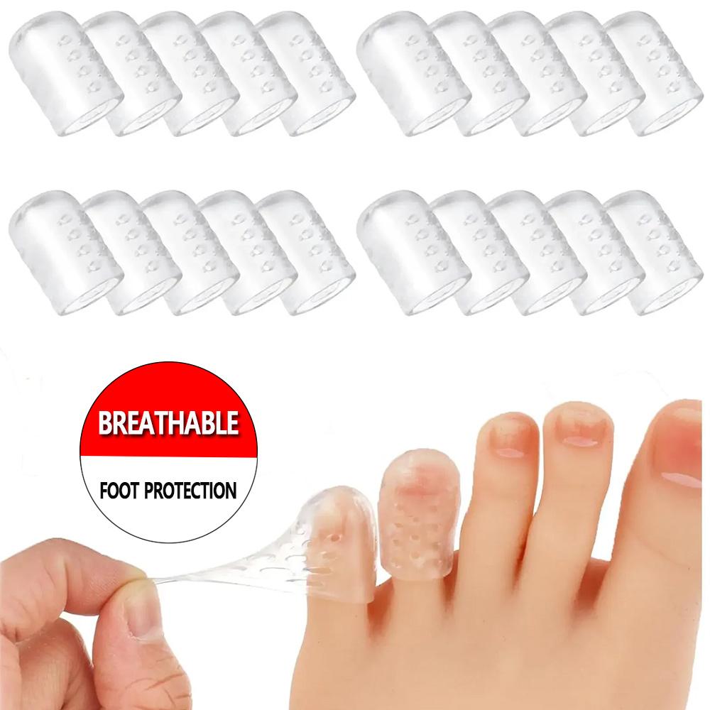 60/40/20pcs Toe Protectors Silicone Gel Caps Unisex Toe Cover for Corns Calluses Blisters Pain Relief Soft Toe Sleeves Cushions