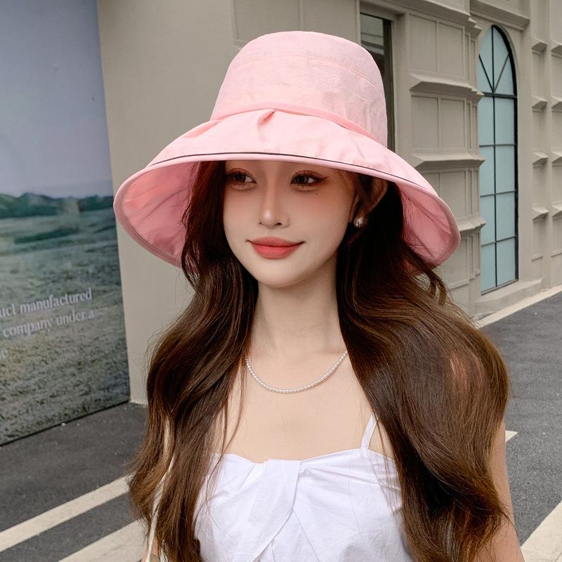 Summer Hat Women Sunscreen Bucket Hat Bow Travel Travel Big Edge Sunscreen Sun Hat