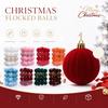 24Pcs Sparkling Velvety Christmas Ball Decorations Shatterproof Decorative Baubles Ornament for Christmas Tree Mantels