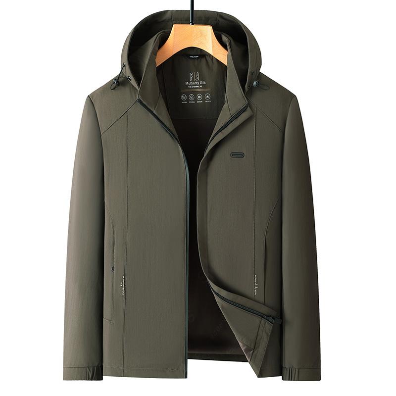 Business Casual Men s Retro Removable Hooded Jacket Casual Coat 2XL