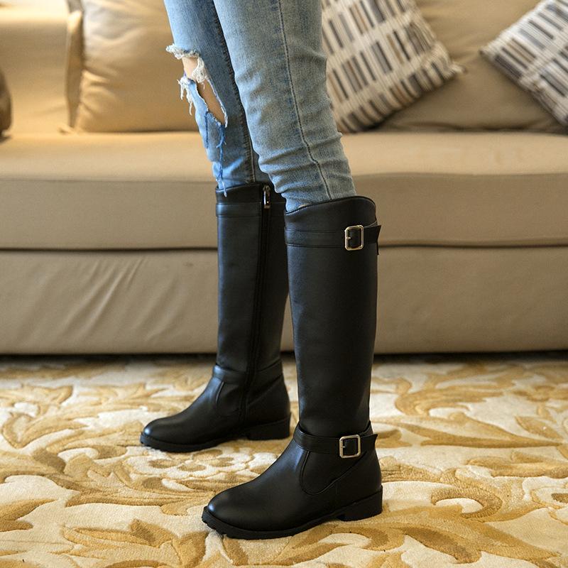 Large Size - Tall Boots Flat Heel Women's Boots Winter Boots Martin Boots Knight Boots European and American