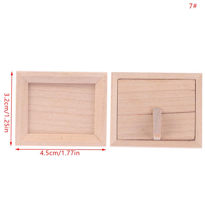1Set 1:12 Dollhouse Miniature Photo Frame With Rear Cover Simulation Furniture Model Living Scene Decor Toy Doll House Accessories