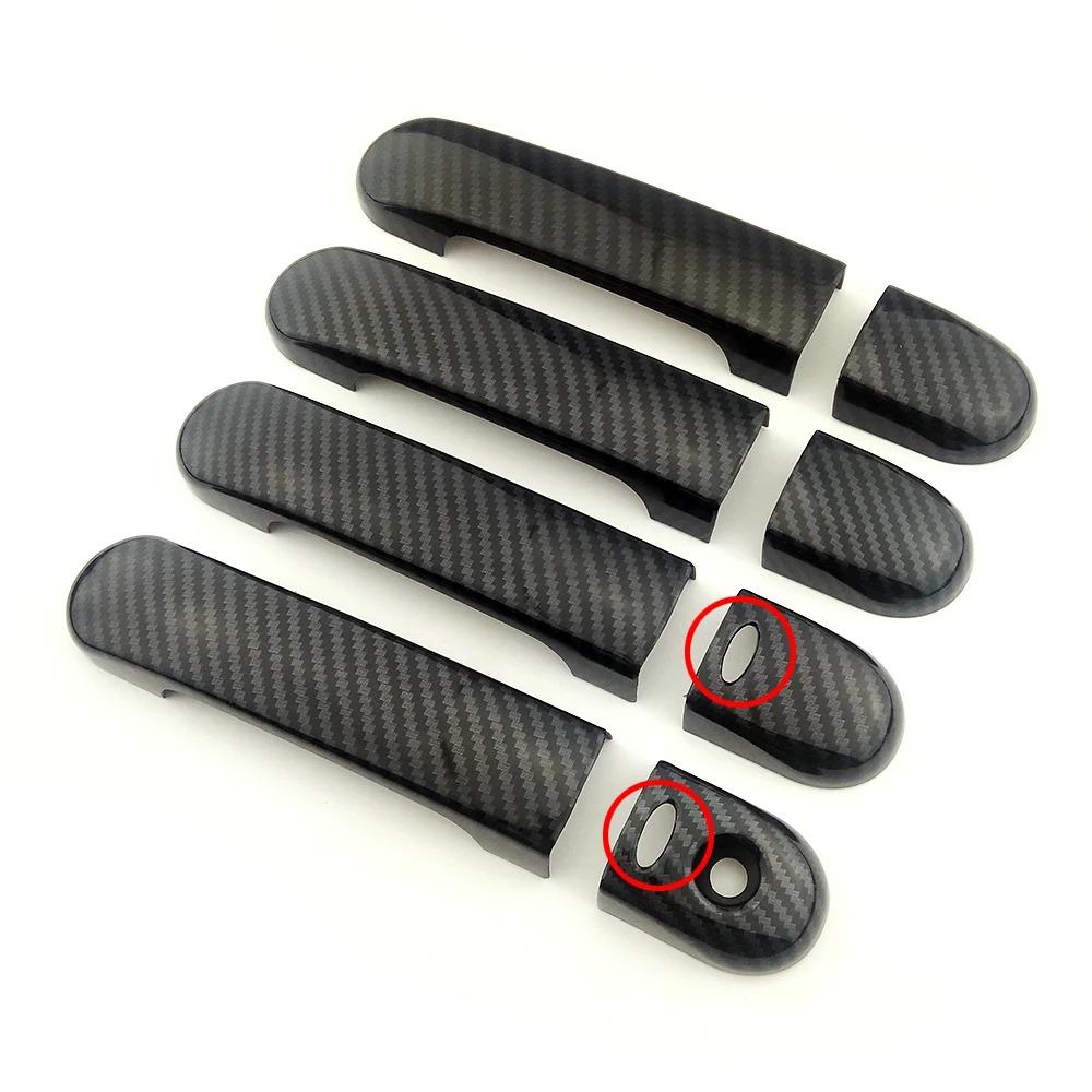 Car Door Handle Bowl Bezel Cover Trim Carbon Fiber ABS Sticker For Nissan March Micra Grand Livina Note Versa Tiida Latio Cube