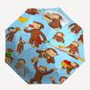 1pc Curious George (7) Umbrella, Sun Protection, And UV Shielding. It Has Eight Sturdy Ribs for Outdoor Use And Perfect Gift