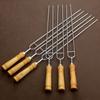 430 Stainless Steel BBQ Skewers with White Beech Handles for Outdoor Grilling Accessories