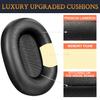 SOULWIT Sheepskin Ear Pads for Sony WH-1000XM5 (WH1000XM5) Headset, Replacement Noise-Isolating Ear Cushions, Thick Headphone Pads, Bright Black