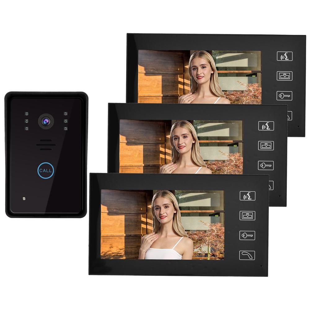 7in TFT Video Intercom Access System Home Security Doorphone with 3 Monitors