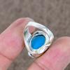 Blue Chalcedony Genstone Handmade 925 Sterling Silver Jewelry Ring Size 8 KKG-540