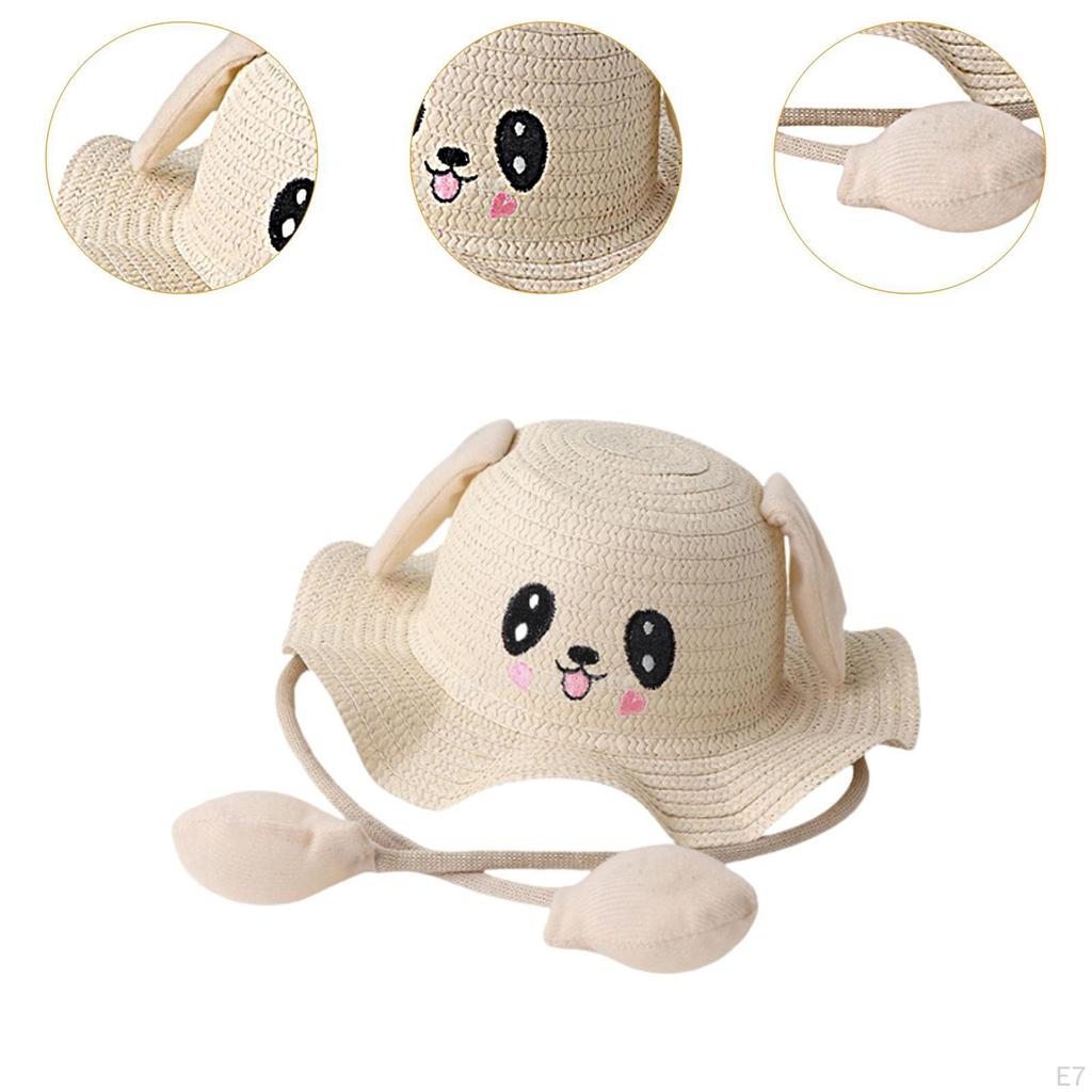 Bunny Straws Hat Caps Cute Fashionable Sun for Trips Fancy Dress Parties Gift