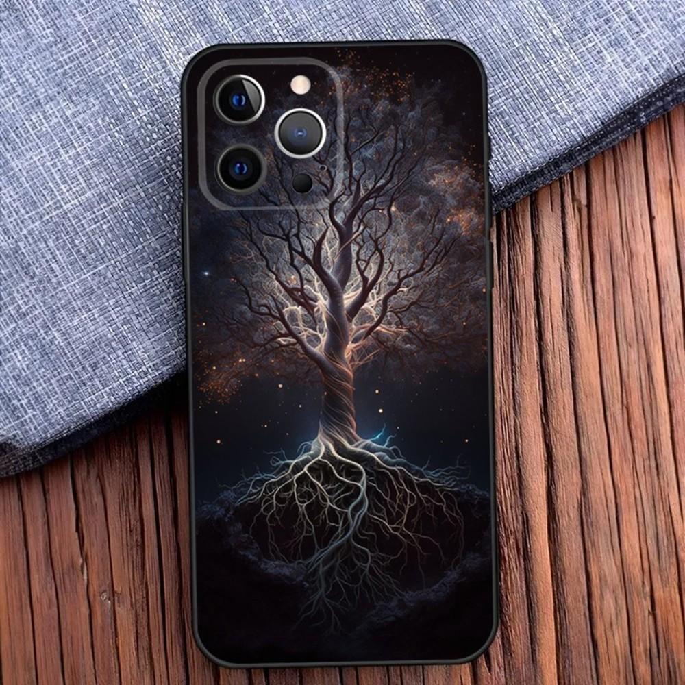 

Чехол для телефона «Древо жизни Иггдрасиль» для iPhone 16,15,14,13,12,11,Pro,X,XS,Max,XR,Plus,Mini Черный мягкий силиконовый чехол iPhone15pro
