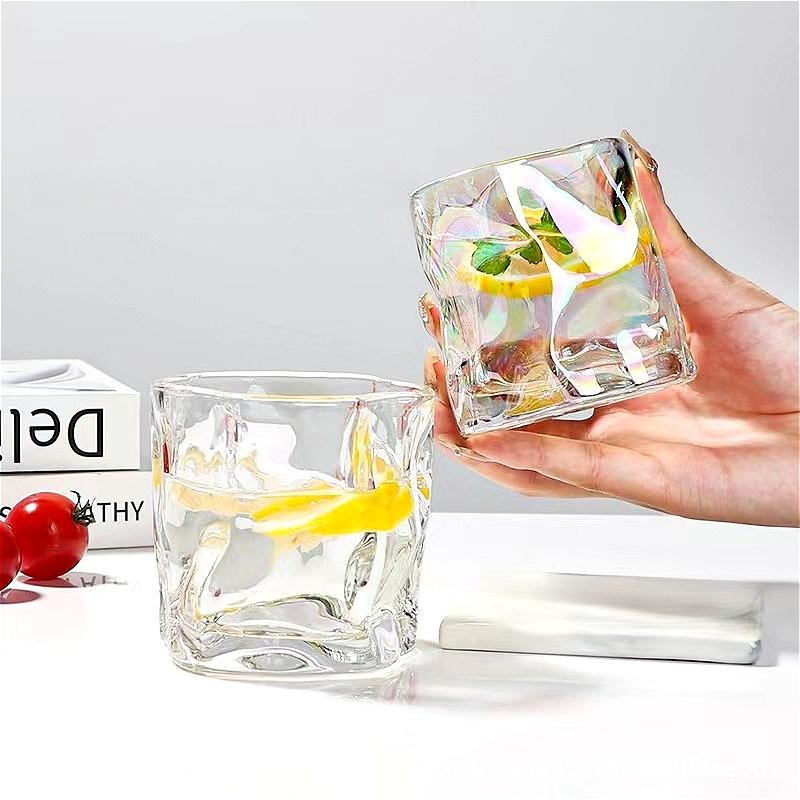280ml Creative Twist Cup Whiskey Glass Multi Colored Wine Glasses Beverage Mug Irregular Glass Cup Fashionable Cocktail Glass