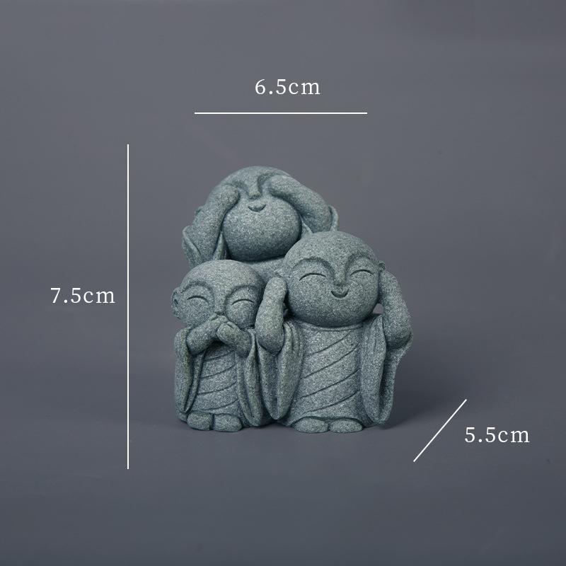 Statue Miniature Durable Exquise Mignonne Petite Figurine de Moines Ornement de Jardin Zen Fait Main Décor d'Aquarium