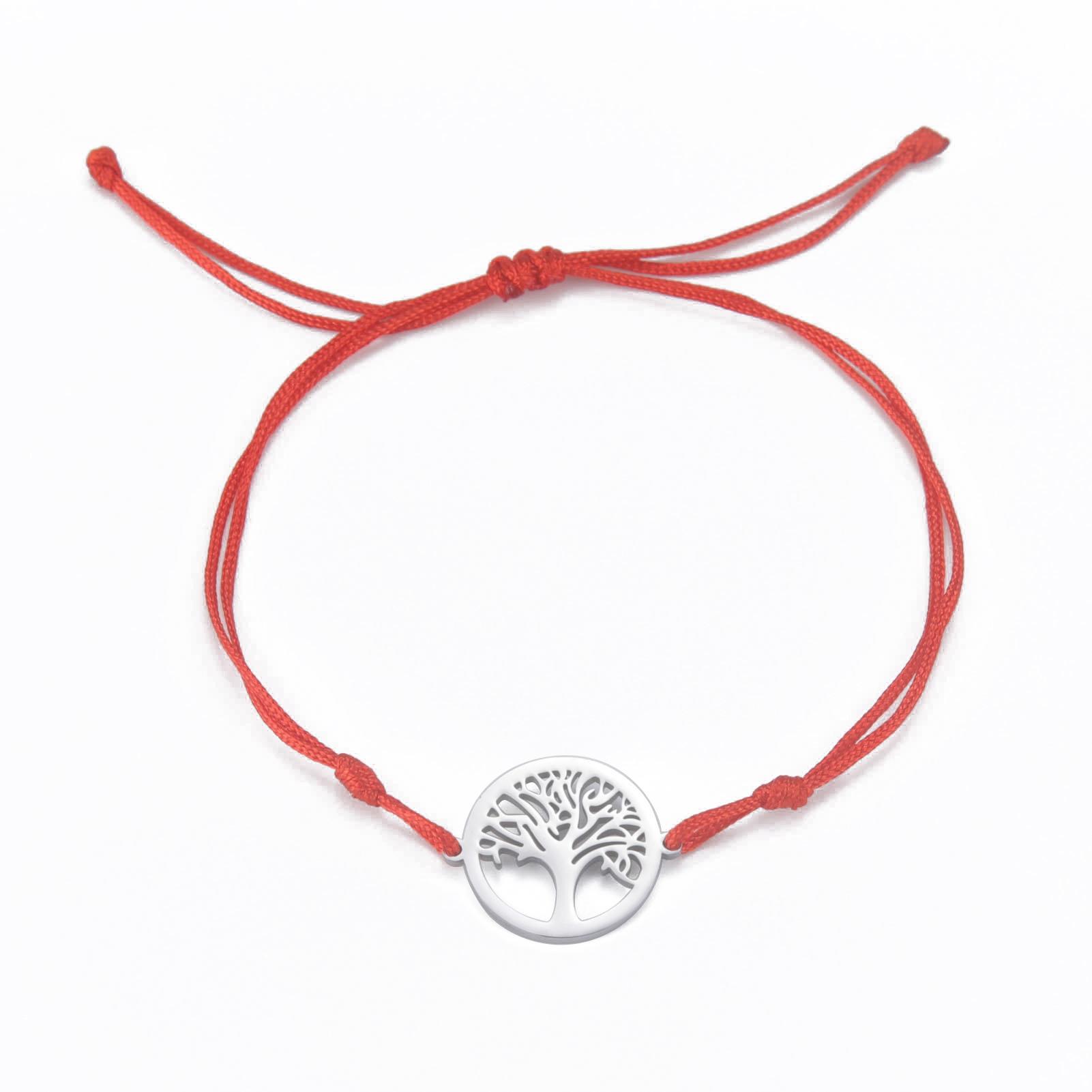 

Minimalist Titanium Steel Cut-Out Tree Pendant Bracelet Trendy Personality Accessory