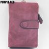 Cartera de mujer de cuero nobuk, billeteras cortas para mujer, tarjetero múltiple de 3 pliegues, billeteras de alta calidad para mujer, funda para monedero