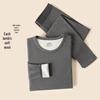 ME FEELING Men's Fleece-Lined Wool-Silk Thermal Underwear Set
