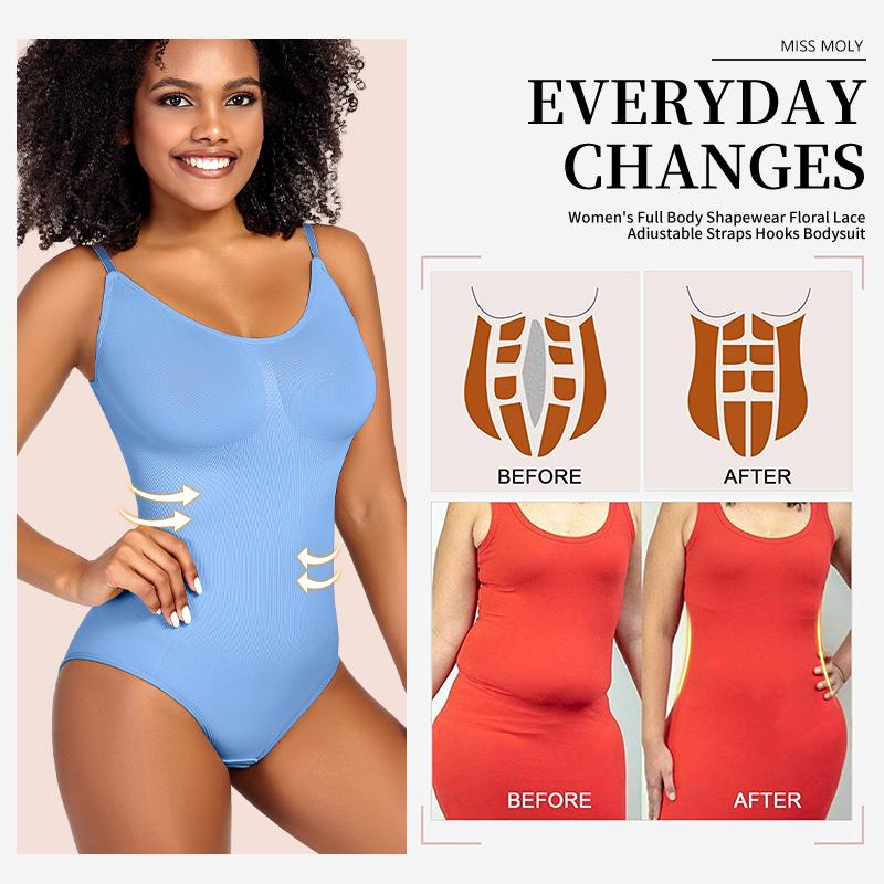 Dames Naadloze Mouwloze V-hals Bodysuit Shapewear Buikcontrole Body Shaper Tanktop Rood Blauw