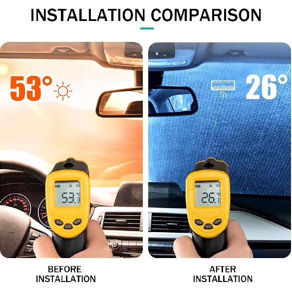 leechio 1 PC Car Windshield Sunshade, 51.1In x 23.6In Front Windshield Foldable Car Sun Visor, Sun Protection UV Multi-purpose Insulated Cover, for