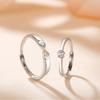 Minimalist Geometric XO Couple Rings Sterling Adjustable Open Band Men Women Fashion Jewelry