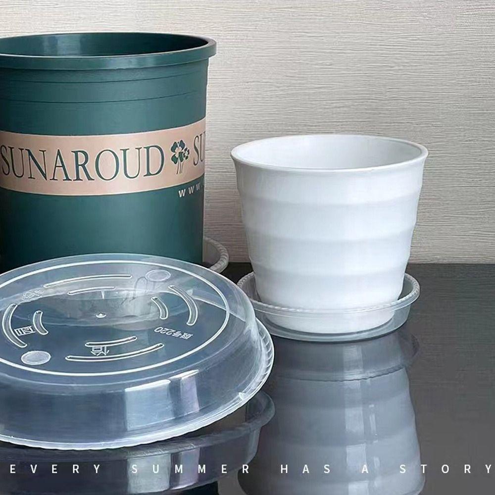 10pcs New Round Flower Pot Tray Plastic Desktop Flower Pot Base Trash Storage Clear Drip Tray Home